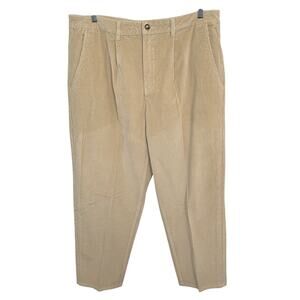 Tru Kolors Men's Tan Corduroy Pleat Ribbed Pants Size XXL